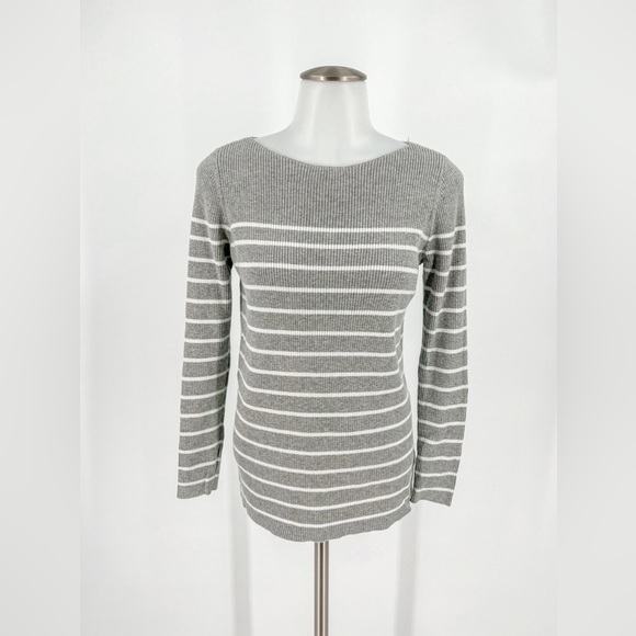 GAP Sweaters - GAP Gray and white stripped sweater